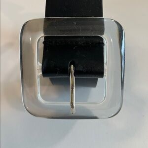 Target - mid-century, modern, black faux leather belt‎